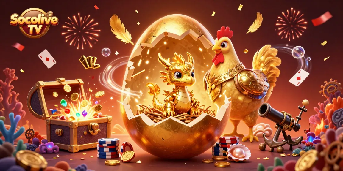 Experience the thrill of Socolive TV with vibrant golden dragon and poker chips in explosive casino scene.